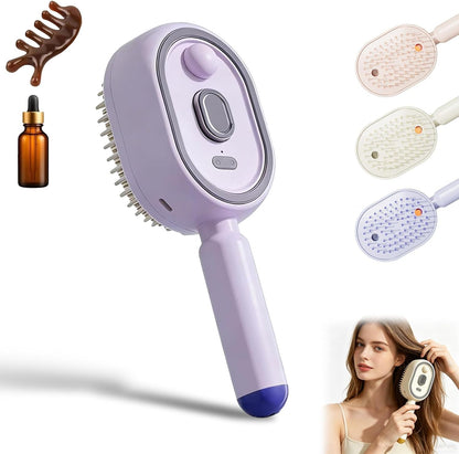 2026 New Electric Steam Brush, Electric Steam Brushs for Hair, Rechargeable Steam Hair Straightener with Water Spray, Detangling Steam Brush for Reduce Frizz, Nourishes Hairs (Purple Set)