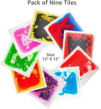 Art3d Liquid Fusion Activity Play Centers for Children, Toddler, Teens, 12" X 12" Pack of 9 Tiles