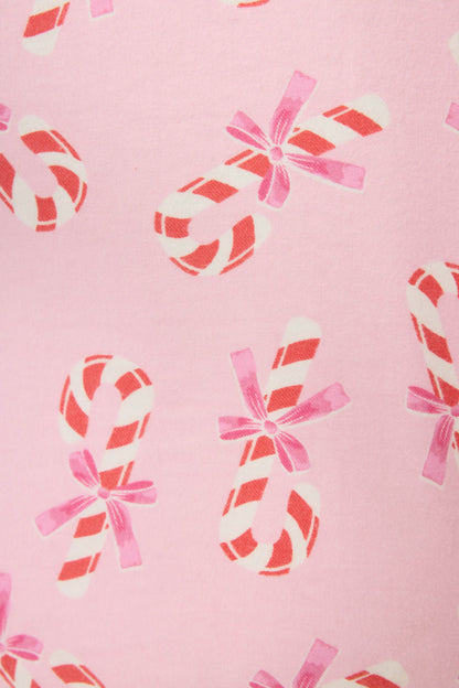 Sweeter Than Sugar 3-Piece Candy Cane Print Flannel PJ Set