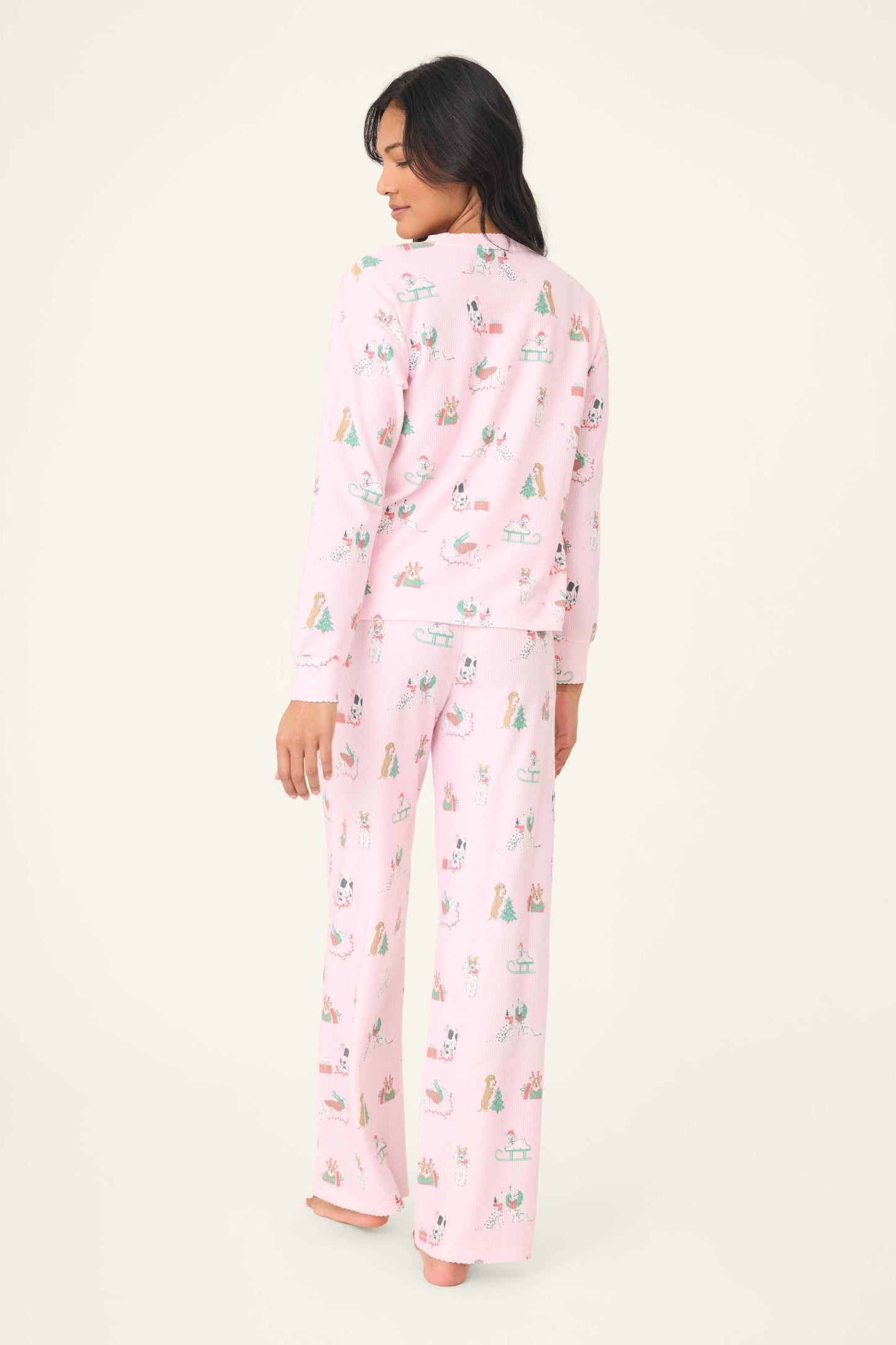 Peace & Pawlidays Dog Print Pants Set